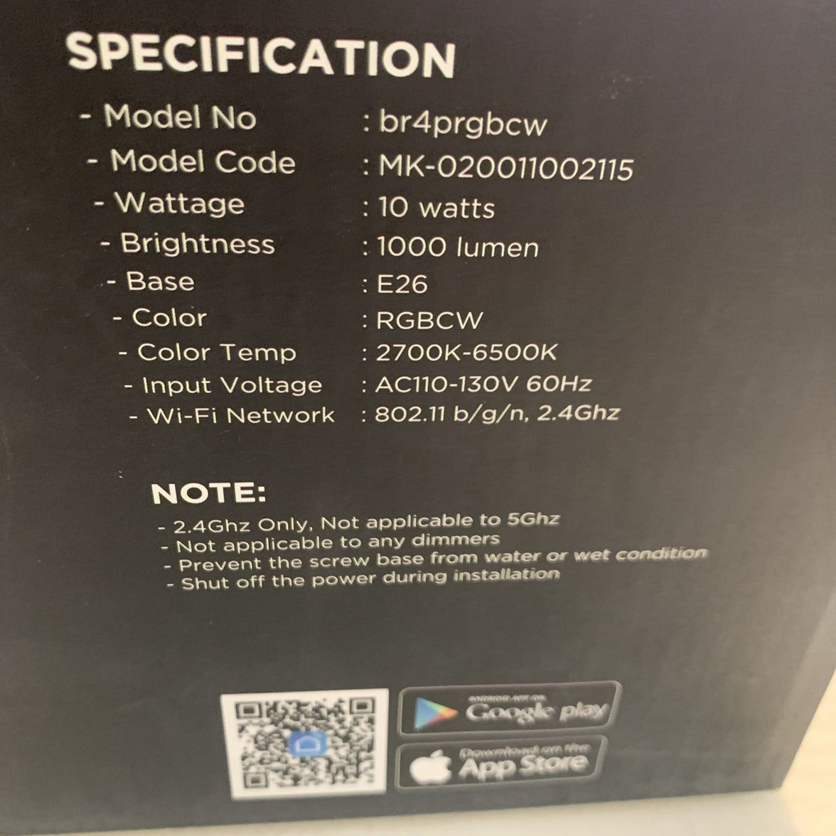 Mochiba Smart Light Bulbs 4-Pack LED br4prgbcw4