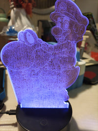 Mario 3D LED Lamp Night Light Seven Color USB or Battery 5