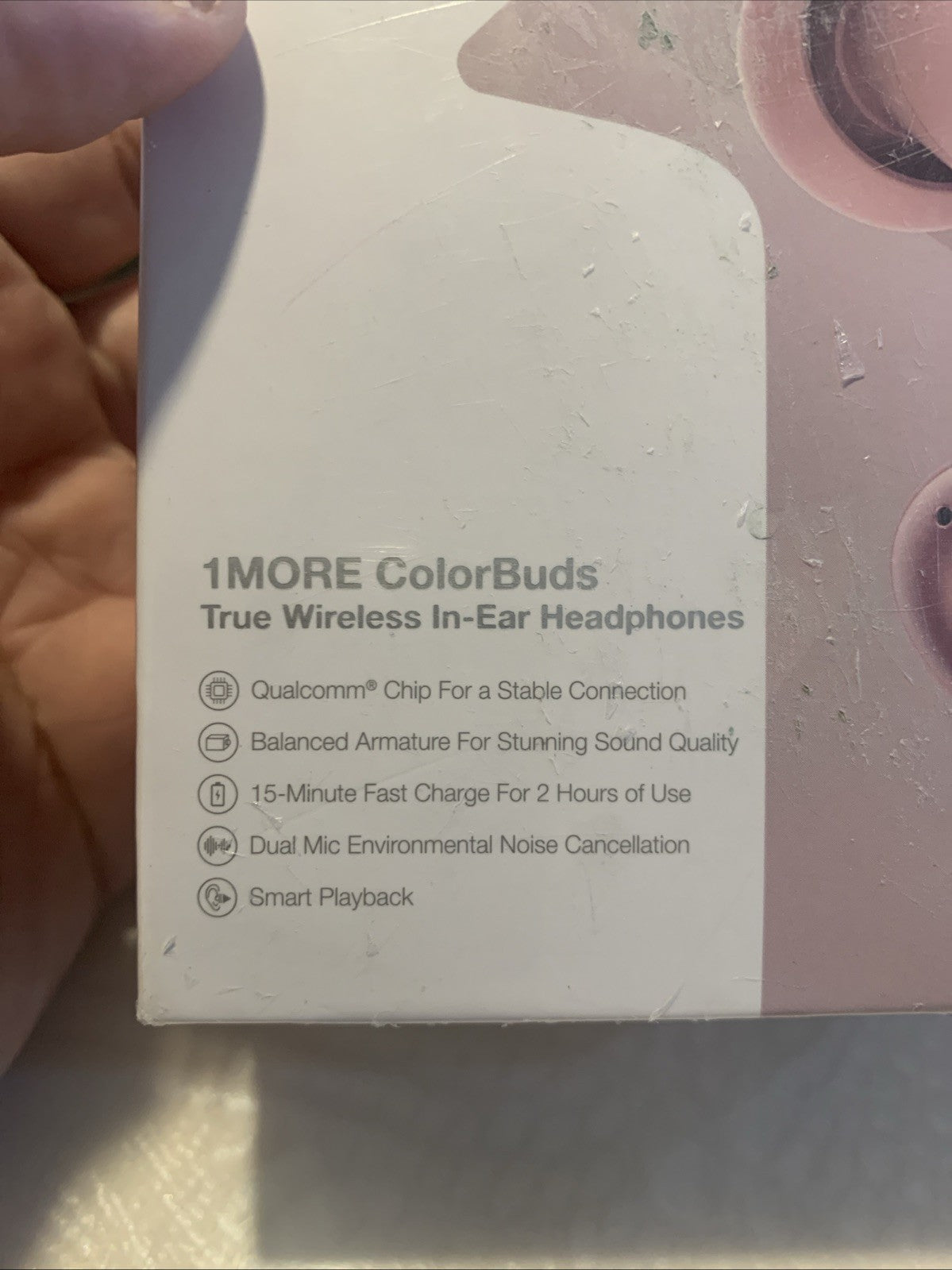 1MORE ColorBuds ESS6001T Bluetooth In-Ear Headphones Pink Noise Cancelling IPX51