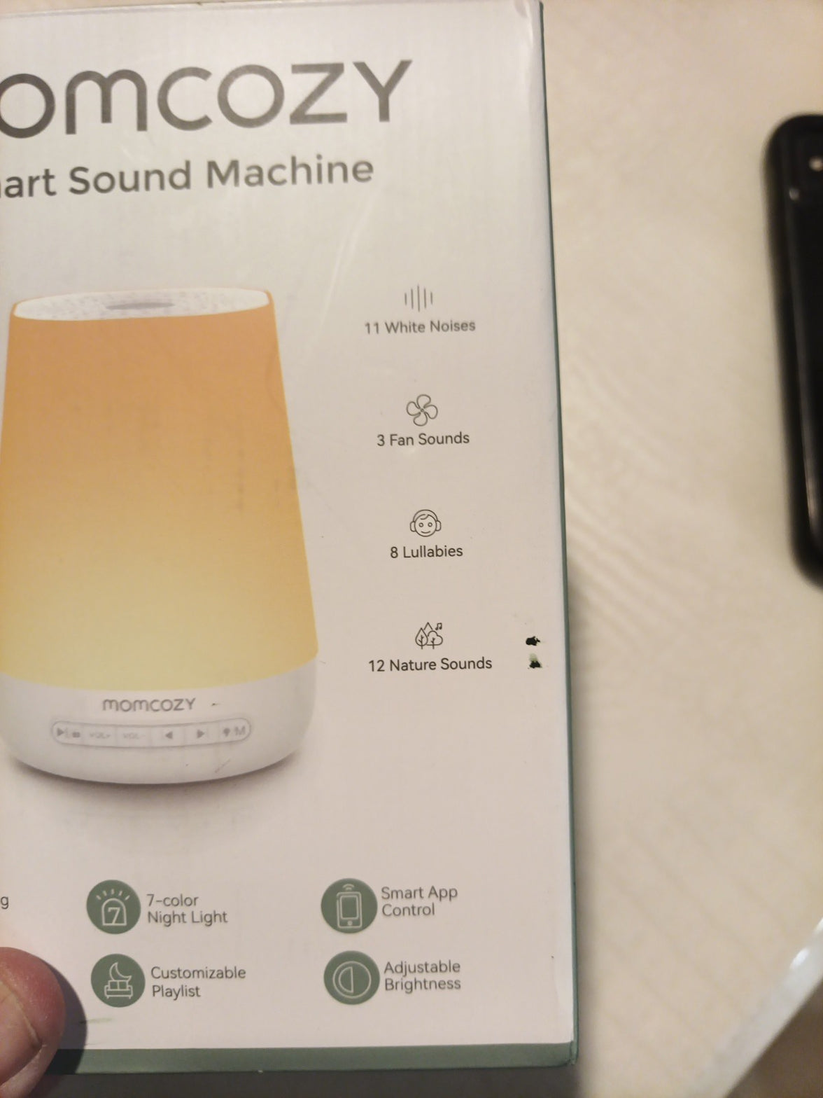 Momcozy Noise Machine for Baby Sleeping with Night Light - White1