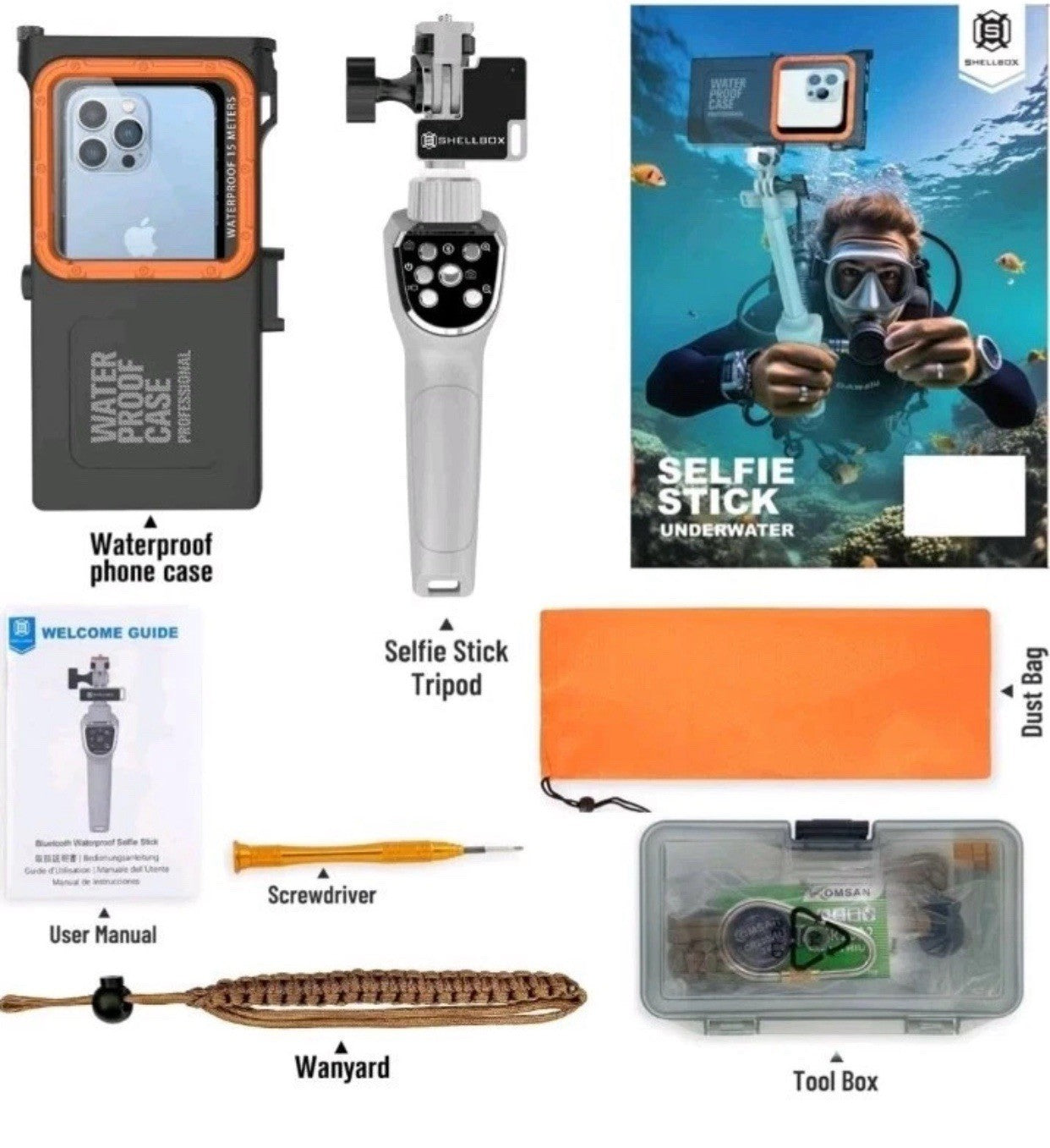 Waterproof Selfie Stick, Extendable Phone Selfie Stick with Wireless Remote S...4