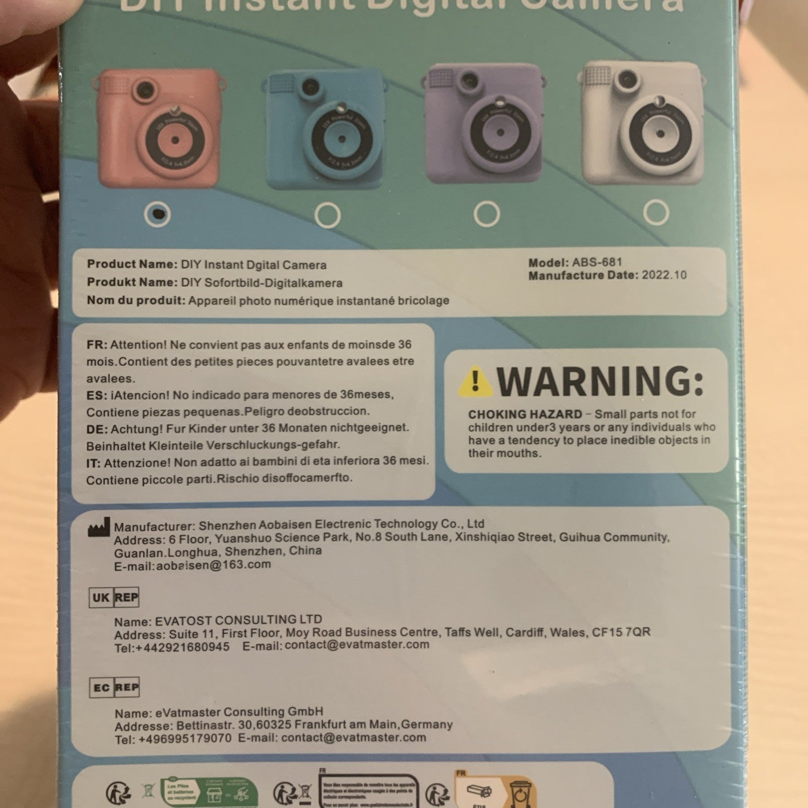 Instant Print Camera for Kids with 3 Rolls Photo Paper & 32GB Card - Pink3