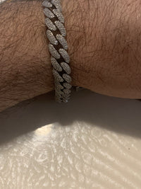 Moissanite Cuban Bracelet,  Iced Out 8.5”, 10mm, Sterling Silver 925, 1.5 Oz9