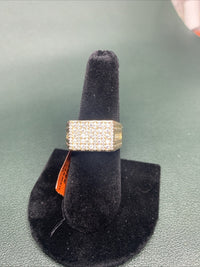 Men's Sterling Silver Over 18k Gold Vermeil Plated S 10, Man Made Diamonds 1ctw7