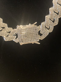 Silver Iced Out AAA CZ Cuban Link Chain 22” , 14 mm Thick, & Bracelet 8” 14 mm2
