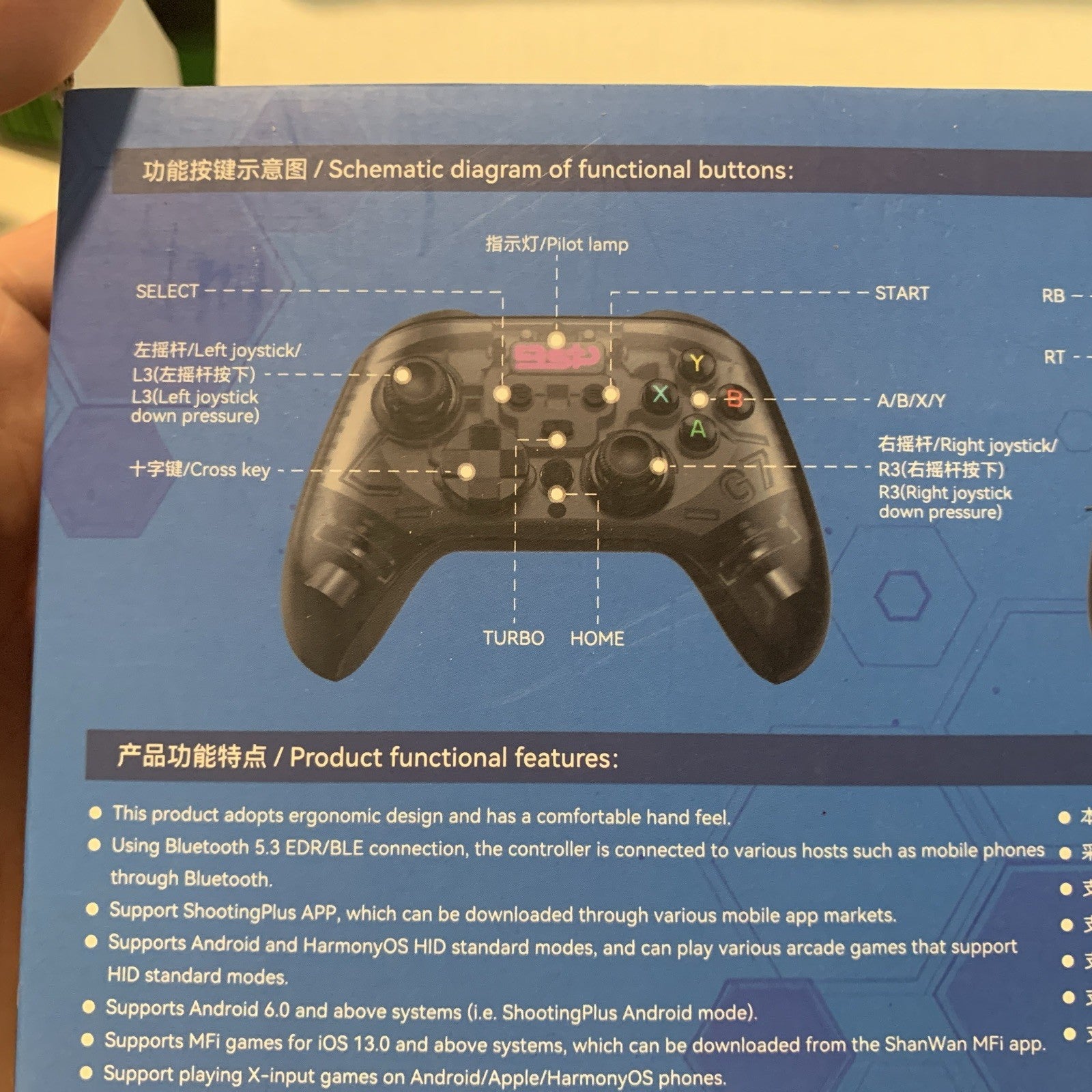 G7 Wireless Mobile Game Controller for N.S. Connect, Android, Windows, IOS Syste3