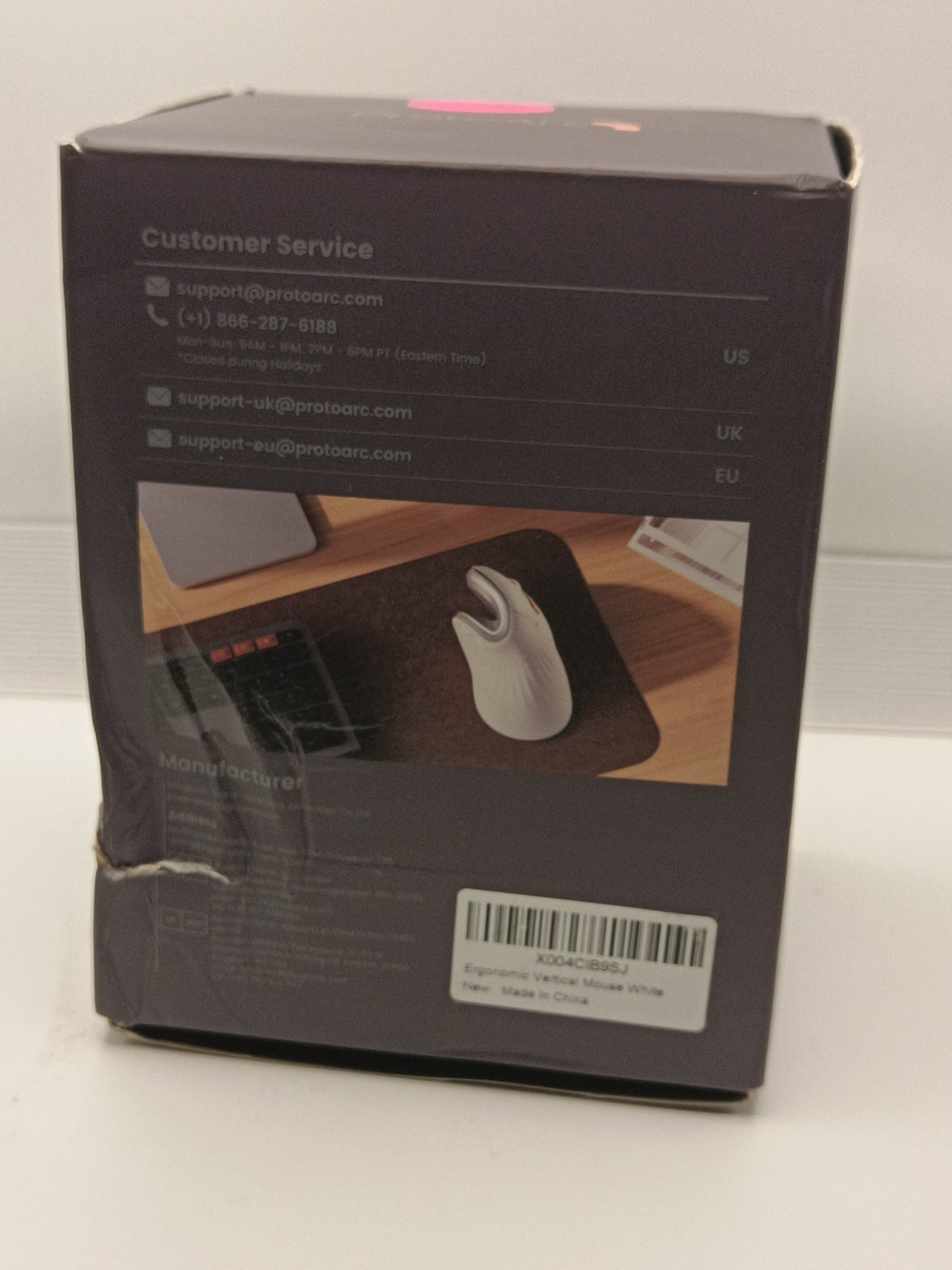 ProtoArc Ergonomic Computer Mouse, EM11 NL Bluetooth Rechargeable Wireless White2