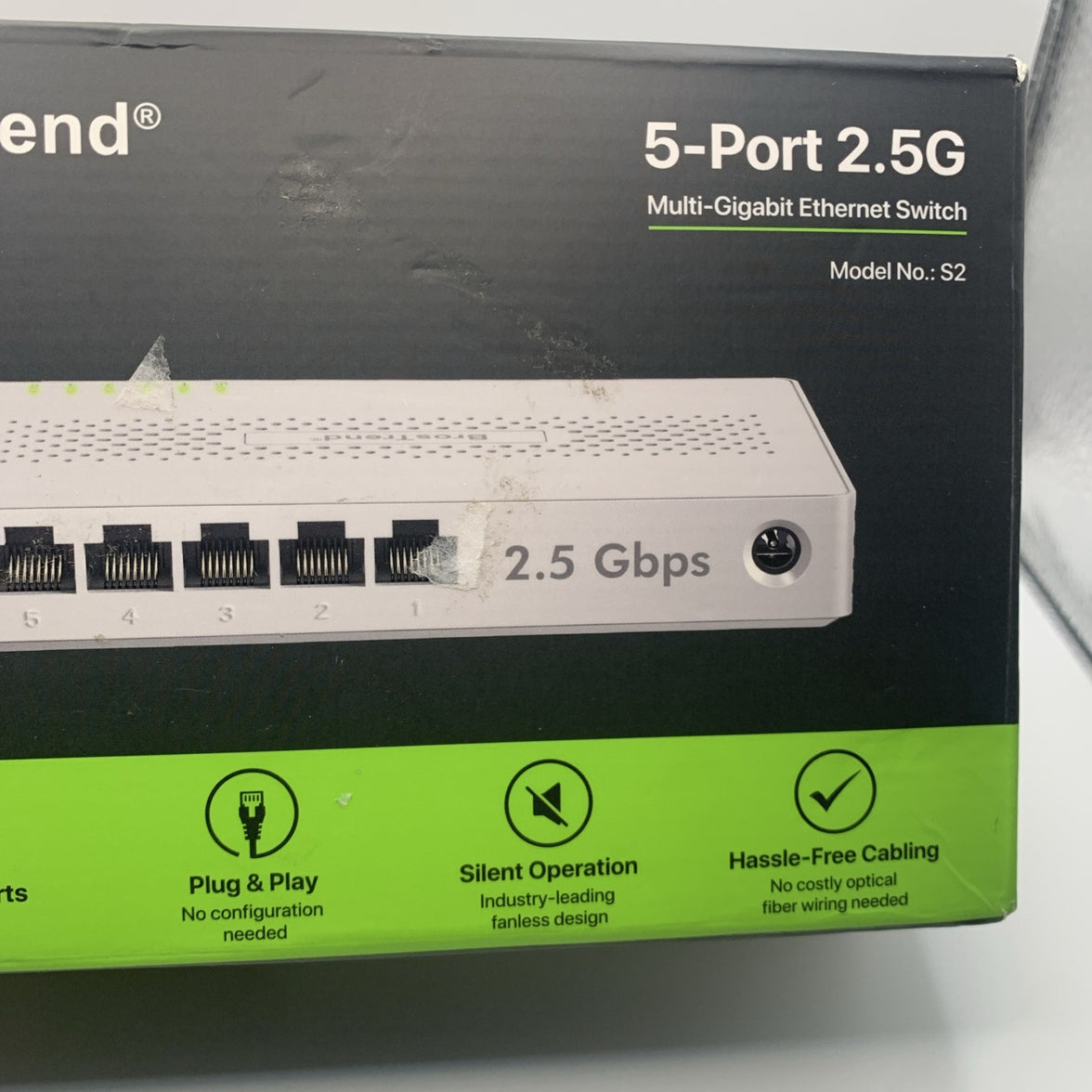 BrosTrend 5-Port 2.5G Muti-Gigabit Ethernet Switch Model No: S2 Plug&Play Silent3