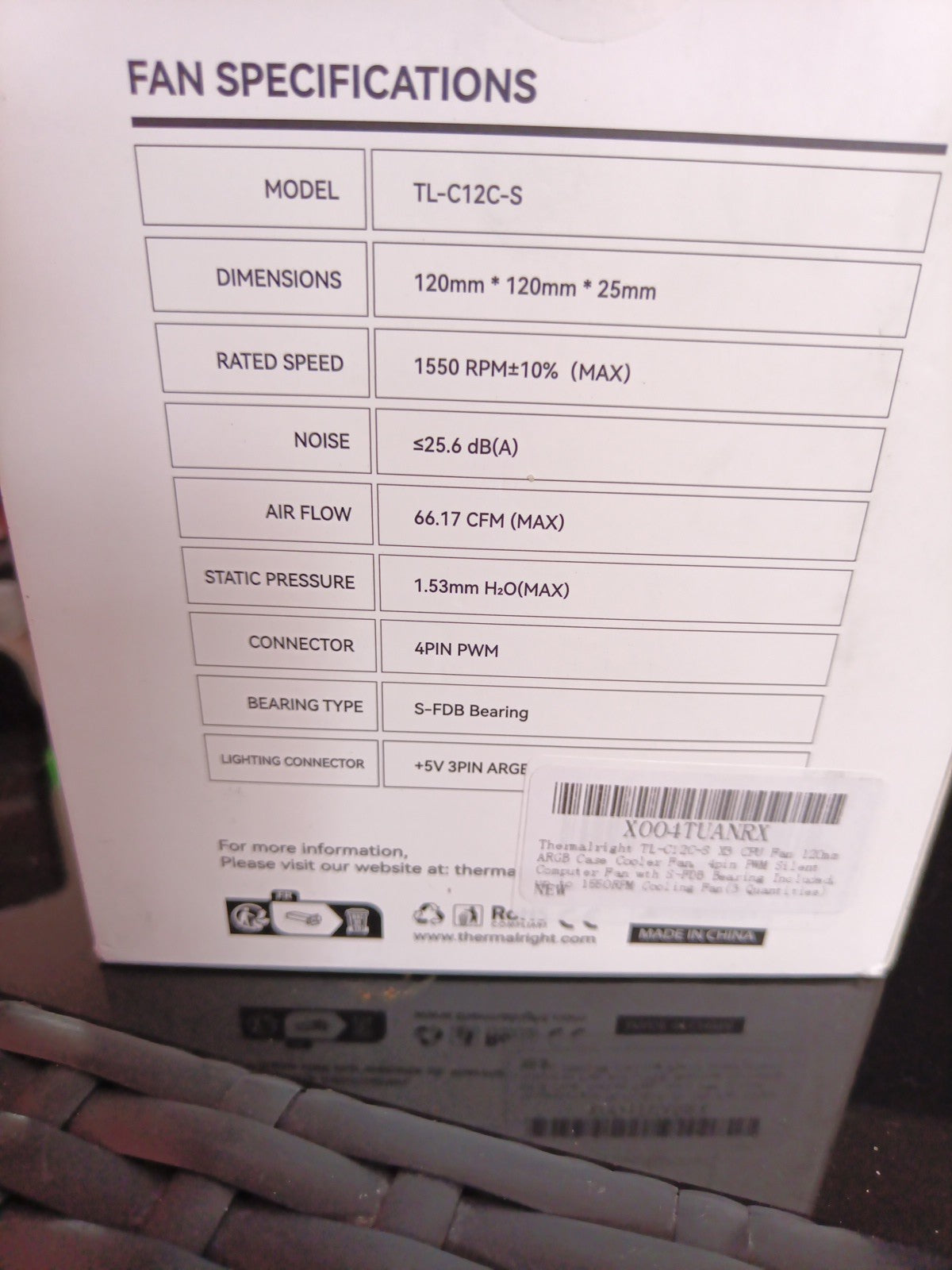 TL-C12C-S X3 CPU Fan 120mm ARGB Case Cooler Fan, 4pin PWM Silent Computer wit...2