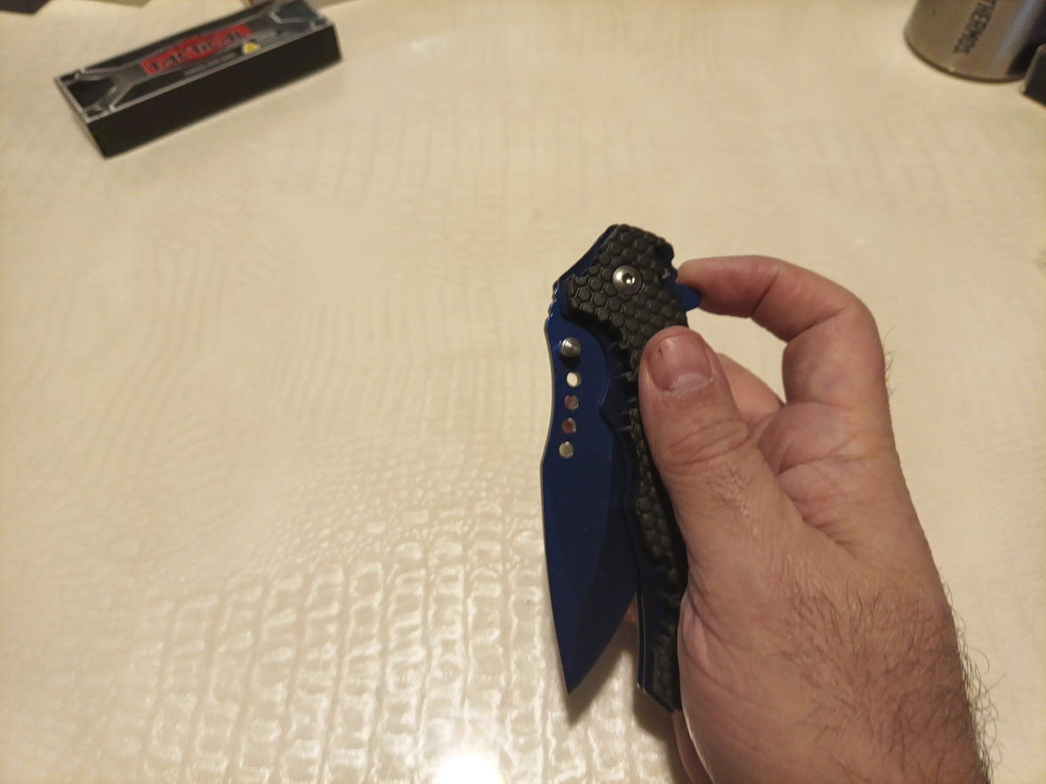 Razor - Assisted Opening Liner Lock Knife' Blue And Black4