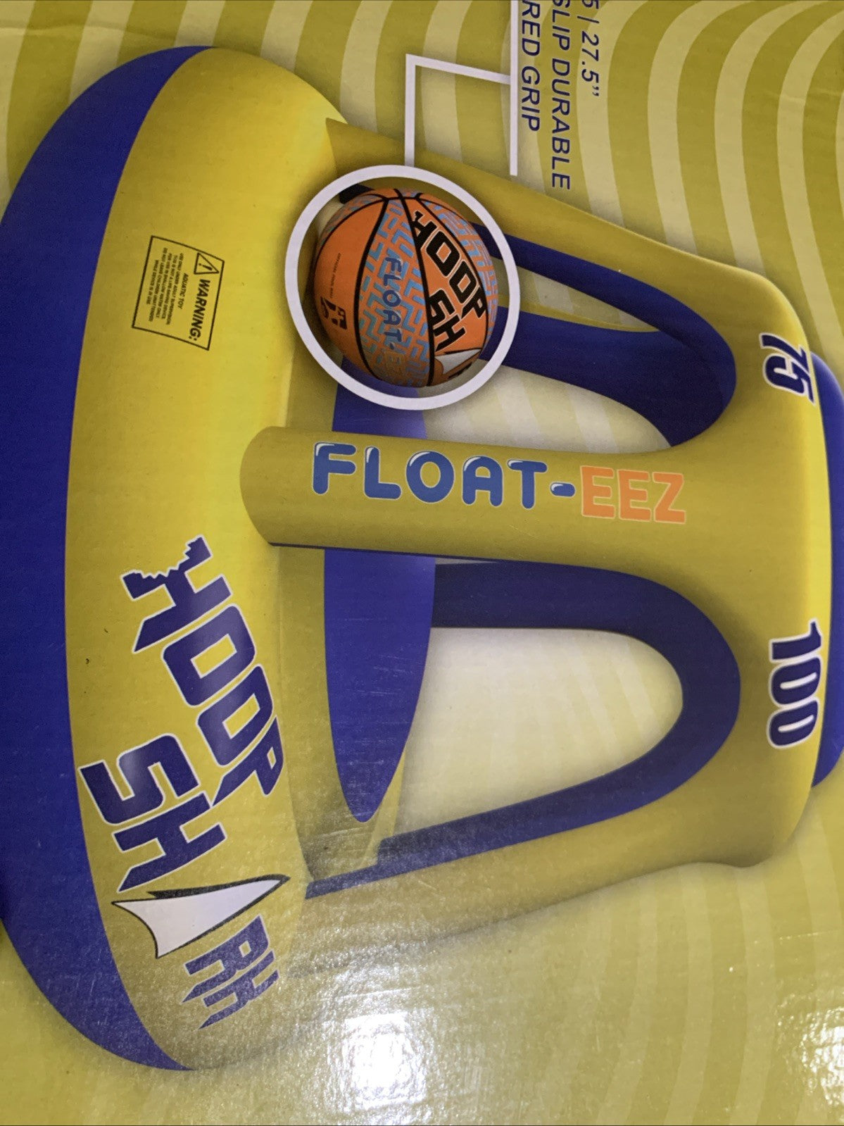 Swimming pool basketball hoop sat by hoop shark orange/blue NIB4