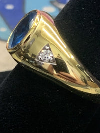 Men’s Ring Size 11, London Blue Topaz, 925 Sterling Silver, Layered In 14k Gold4