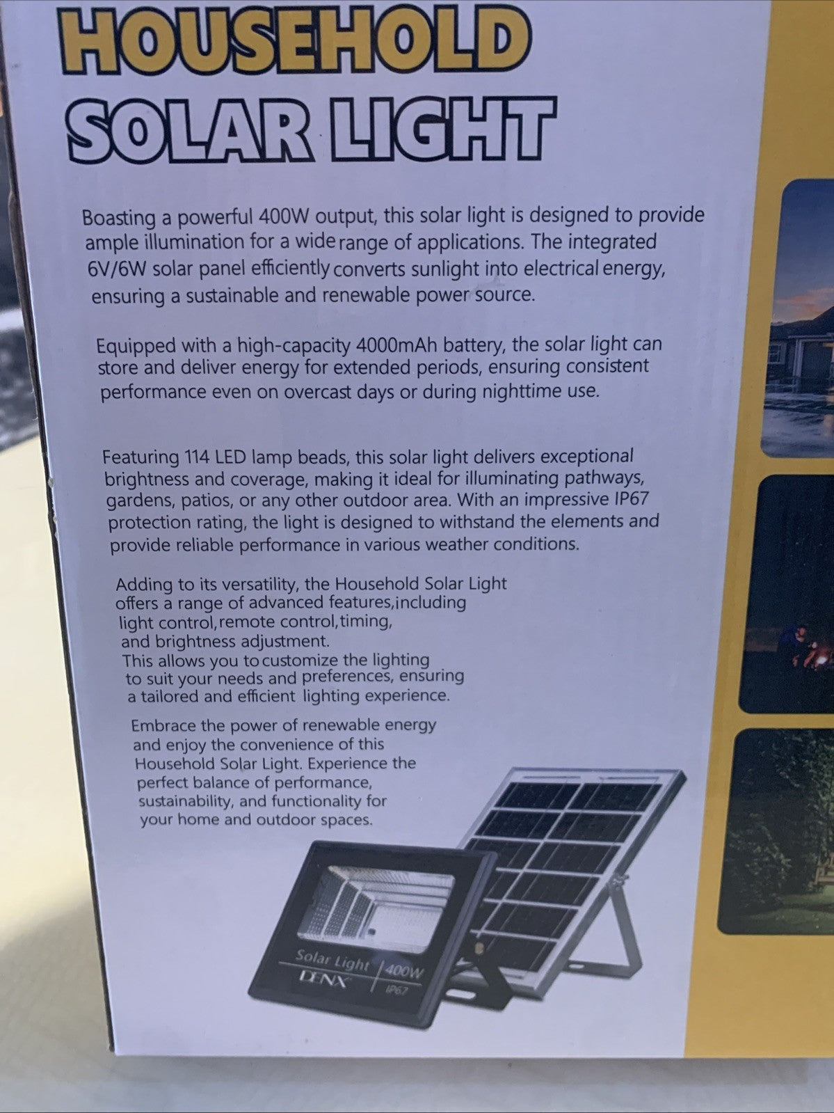 400W LED Solar Floodlight Panel Street Lights Outdoor Waterproof Remote Control6