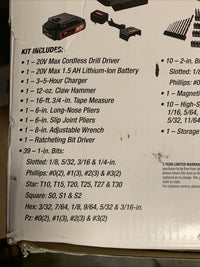Hyper Tough 70-Piece Project Kit w/ Cordless Drill, Battery & Charger | DIY Tool5