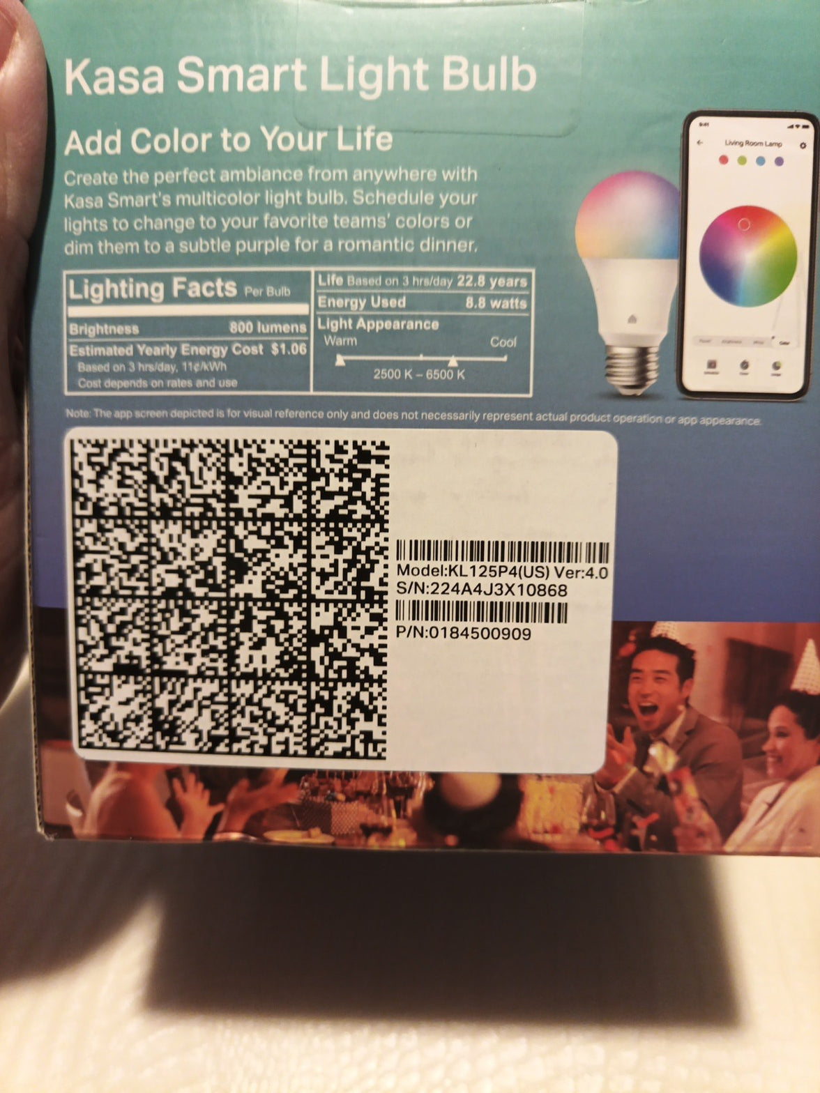 Kasa Smart Wifi Bulbs - Full Color Changing Dimmable A19, 9W 800 Lumens, 4 Pack2