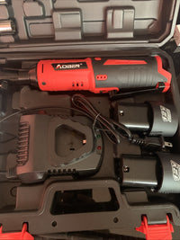 Cordless Electric Ratchet Wrench Set, 3/8" 12V Power Ratchet Tool Kit with 2 Pac0