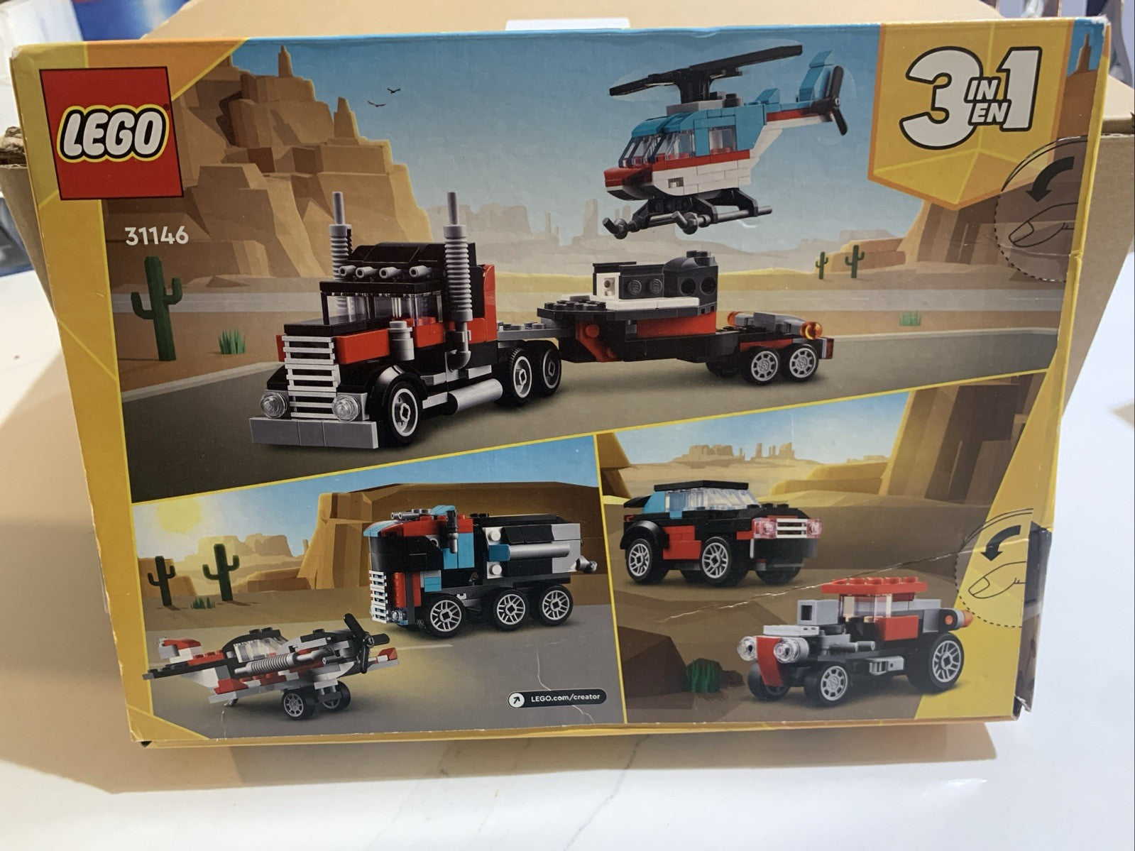 lego creator 3 in 1 Flatbed Truck With Helicopter - New In Box2