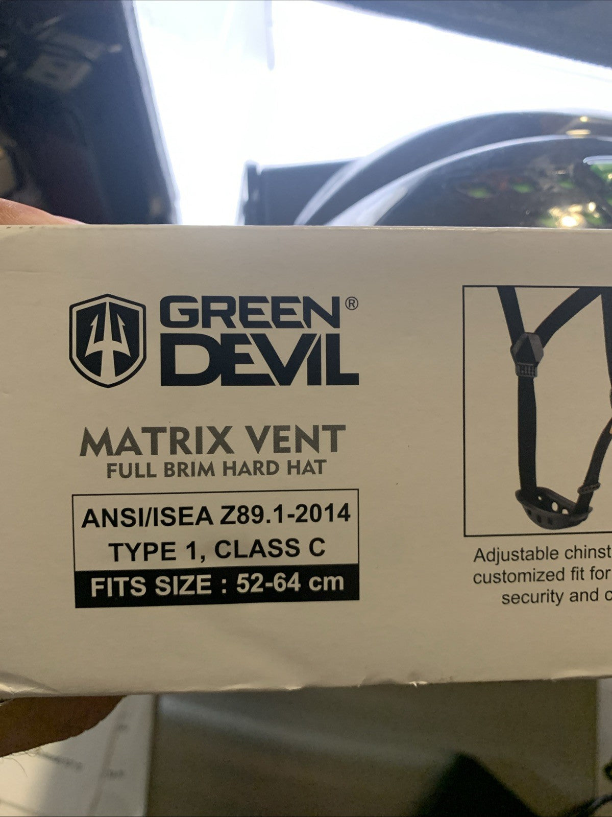 GREEN DEVIL Matrix Full Brim Hard Hat with Headlight Vented Construction Safe...1