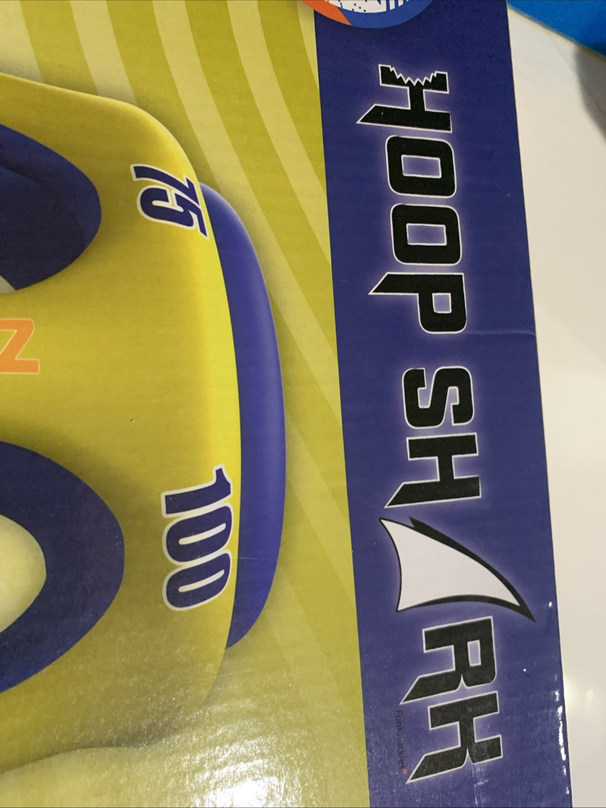Swimming pool basketball hoop sat by hoop shark orange/blue NIB6