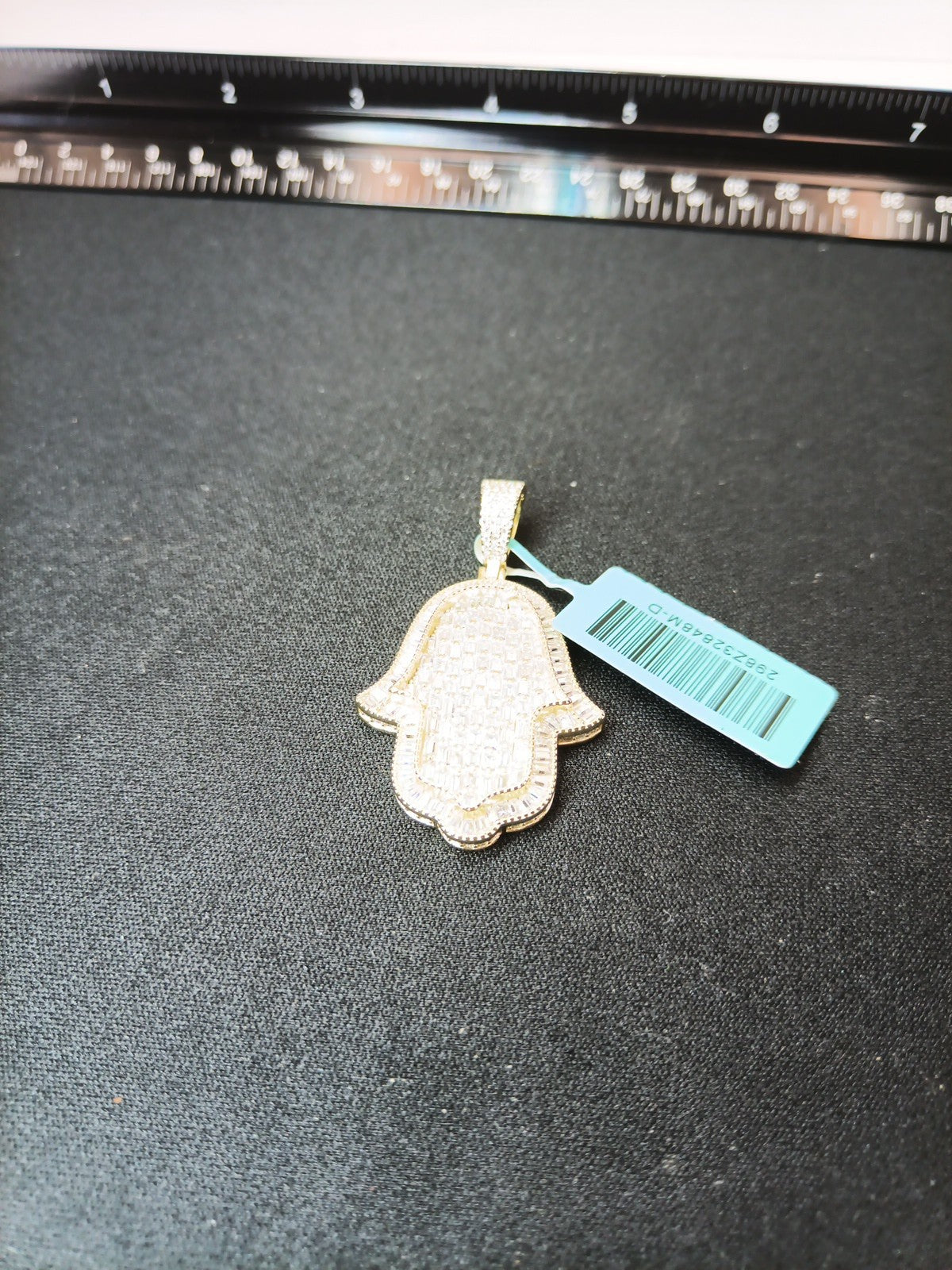 925 Sterling Silver Hamsa Pendant With 5.58 ctw Lab Grown Diamond Layered 14K1