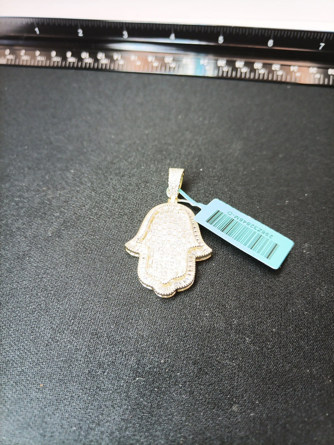 925 Sterling Silver Hamsa Pendant With 5.58 ctw Lab Grown Diamond Layered 14K1