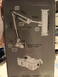 Universal Holder with Folding Long Arm Black. 3