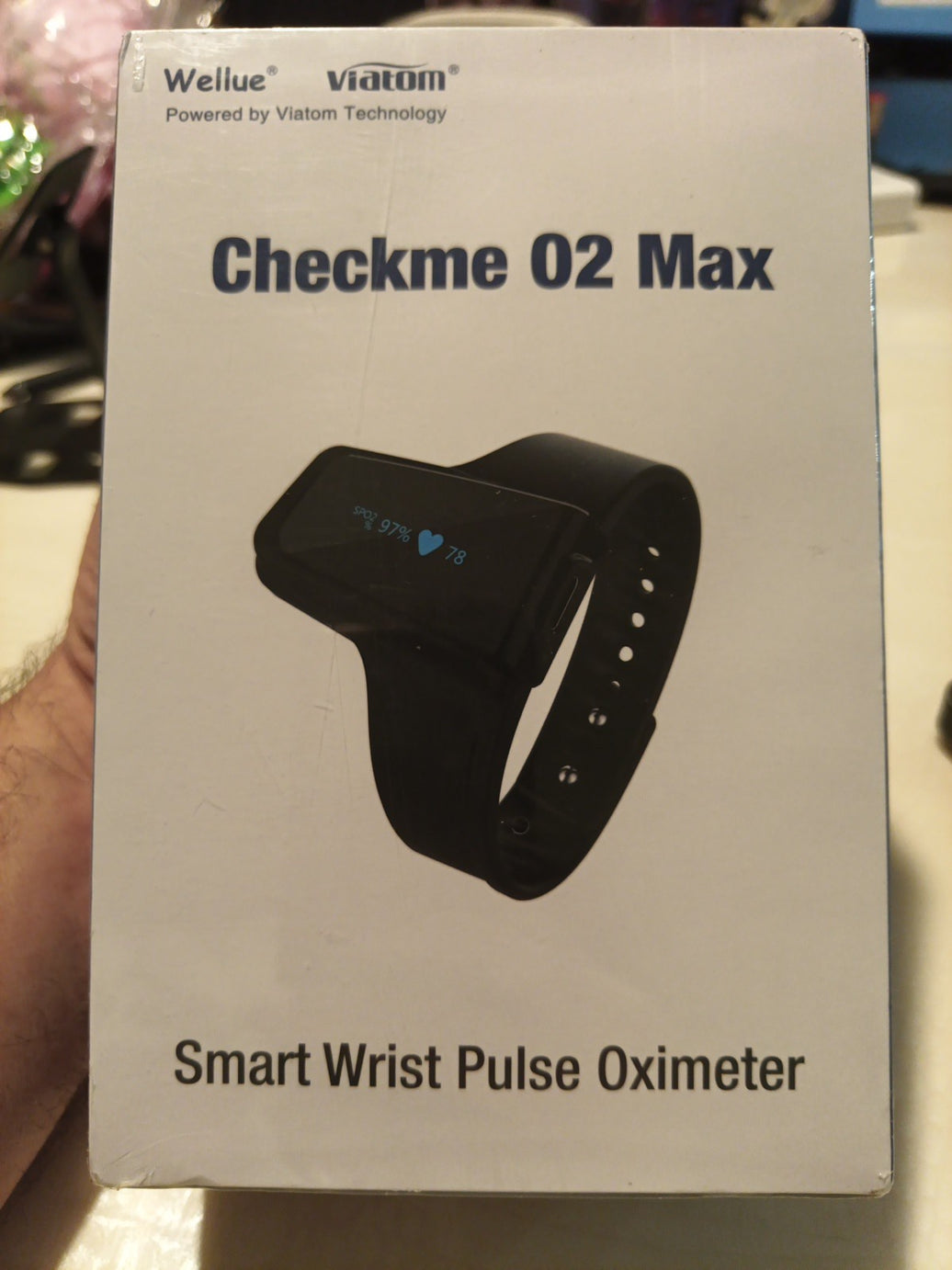 Wellue Checkme O2 Max Pulse Oximeter O2 Sensor Ring Tracking SpO2 Heart Rate 72h0
