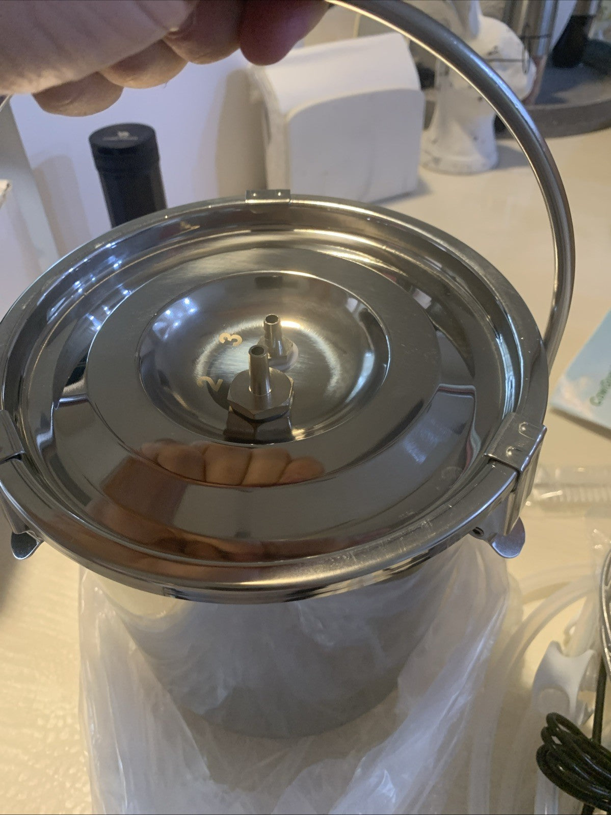 Electric Cow Goat Milking Machine 3L Stainless Steel, New Open Box Tested14