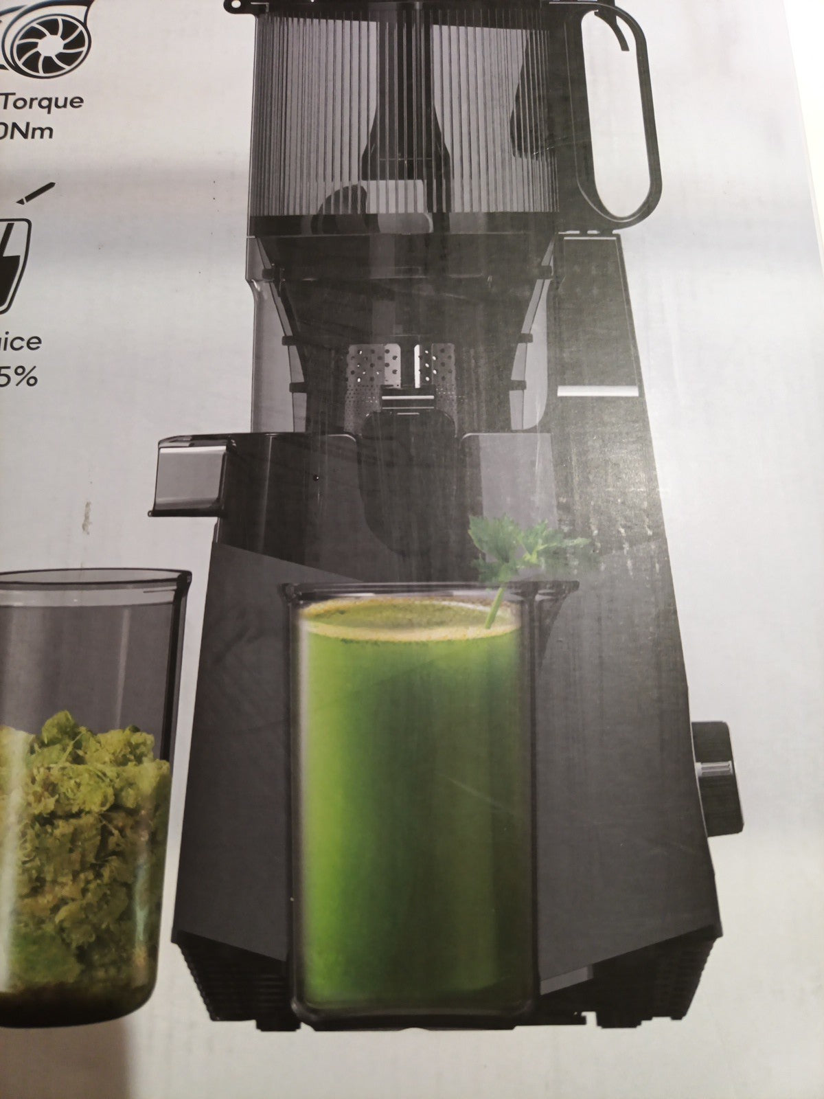 Masticating Juicer SJ-059A Grey 5.3" Wide Feed Chute Extractor Machine Whole2