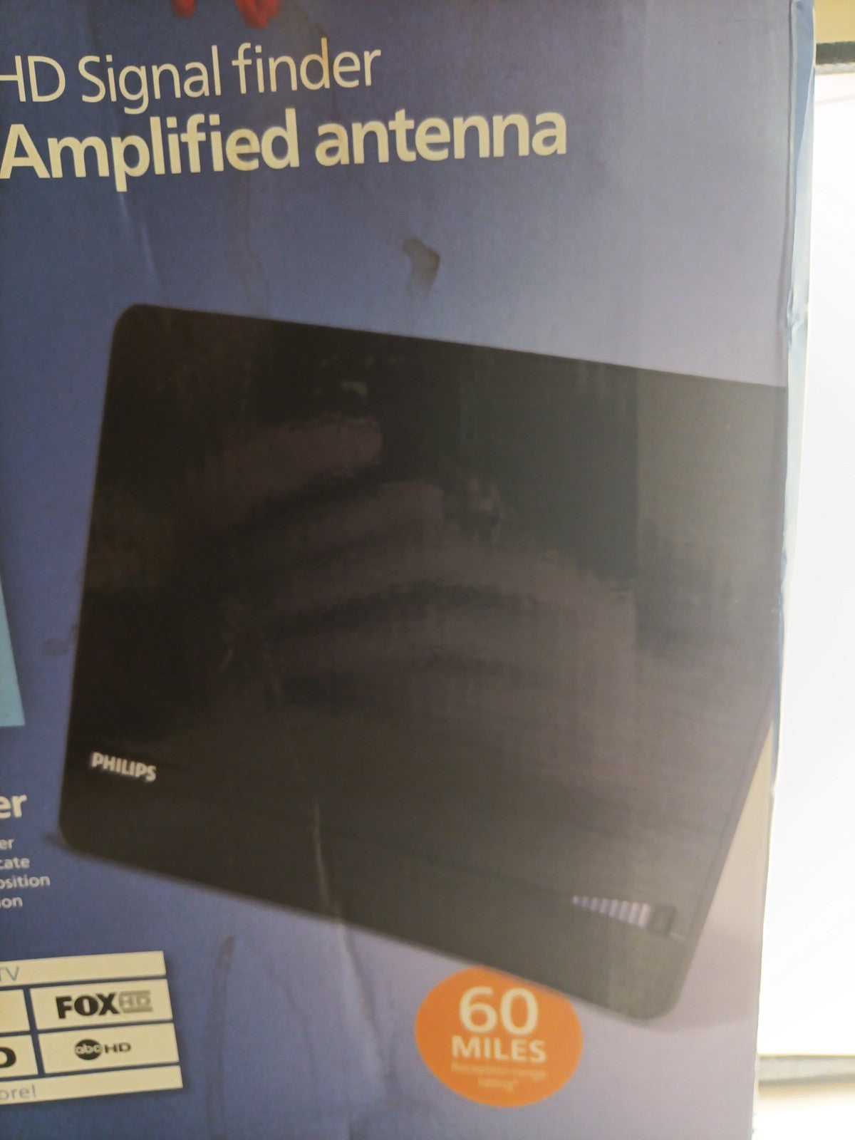 PHILIPS HD Elite Signal Finder Amplified Antenna 60 Mile Range (10ft Coax)2