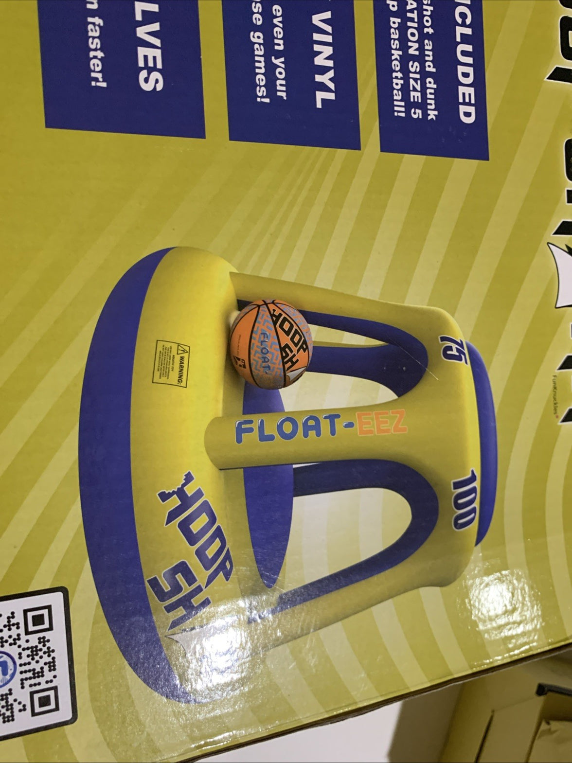 Swimming pool basketball hoop sat by hoop shark orange/blue NIB10