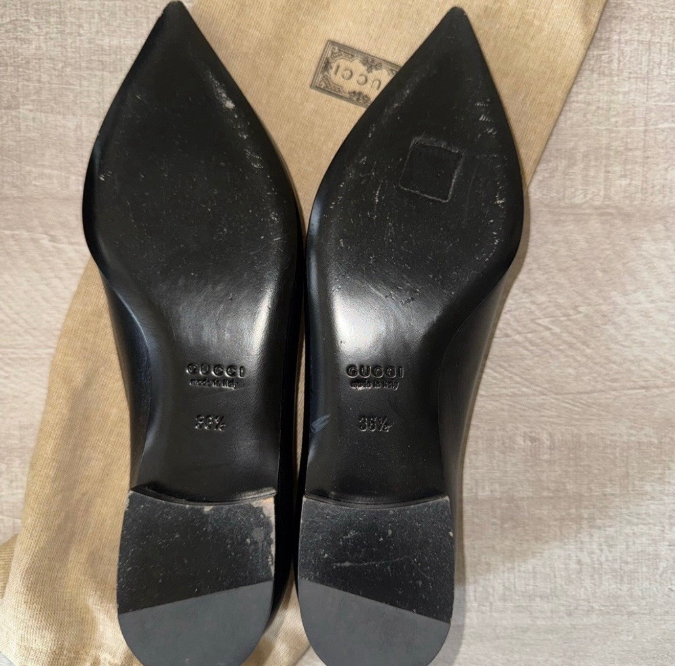 Gucci Black Leather Women's Shoes Ballerina Size 36.5 Erin Leather Horsebit2