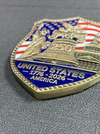 Liberty Bell 250th Challenge Coin 1.5 in round. Engraved Enameled Heavy Detailed1