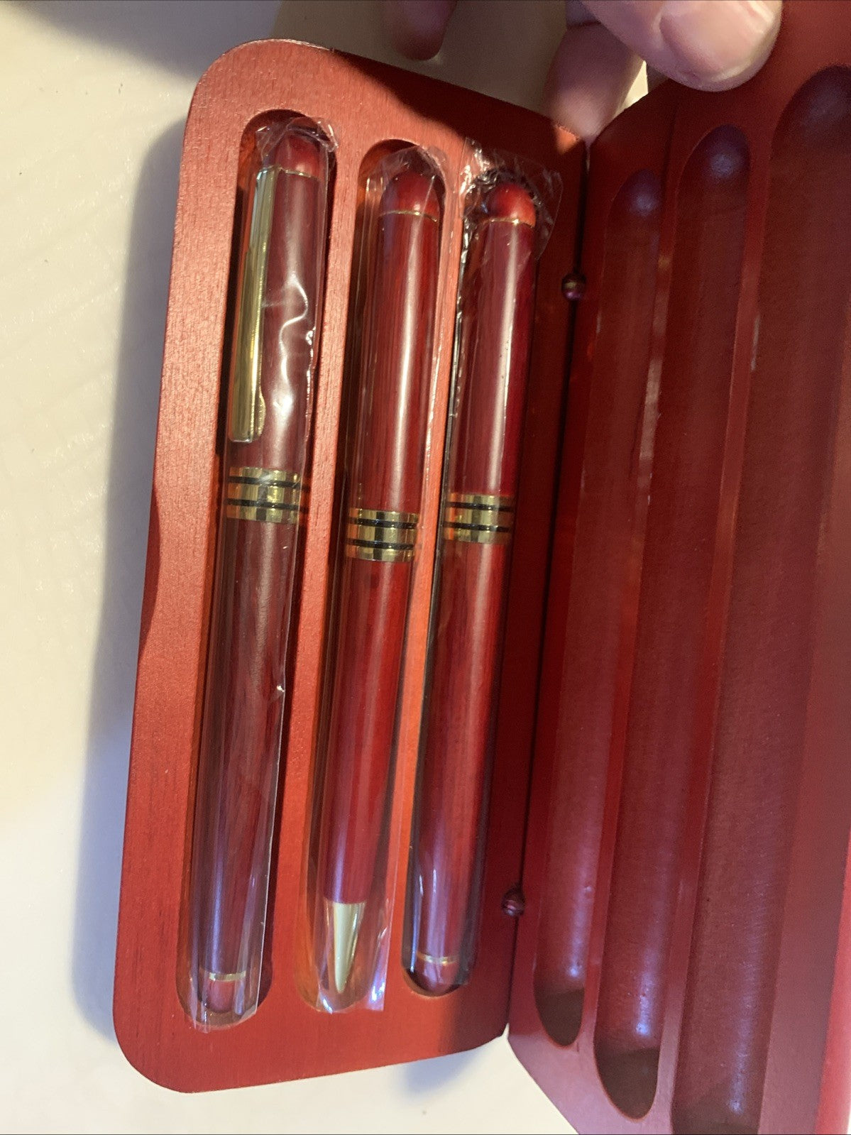 Collectible RoseWood Pen & Wood Case Set of 3 Pens 1