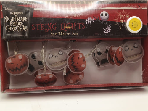 Disney Nightmare before Christmas Decorative Hanging String Lights, 10 Lights,11