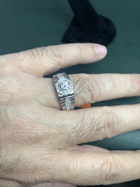 Men’s 925 Sterling Silver Cluster Ring, 2 CTW Of Moissanite. Size 119