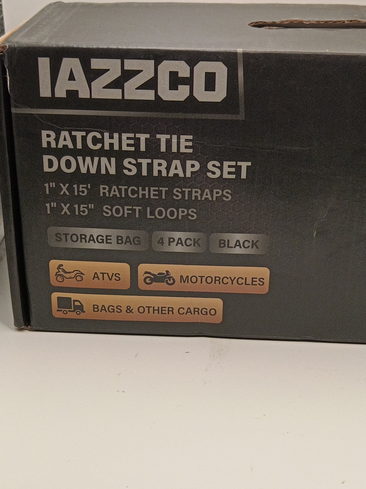 Ratchet Straps with Hook - 1 Inch x 15 Feet (1800 LB Break Strength... Fast Ship3