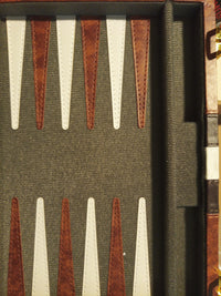 Amerous Backgammon 15 inch classic board game w/leather case 10
