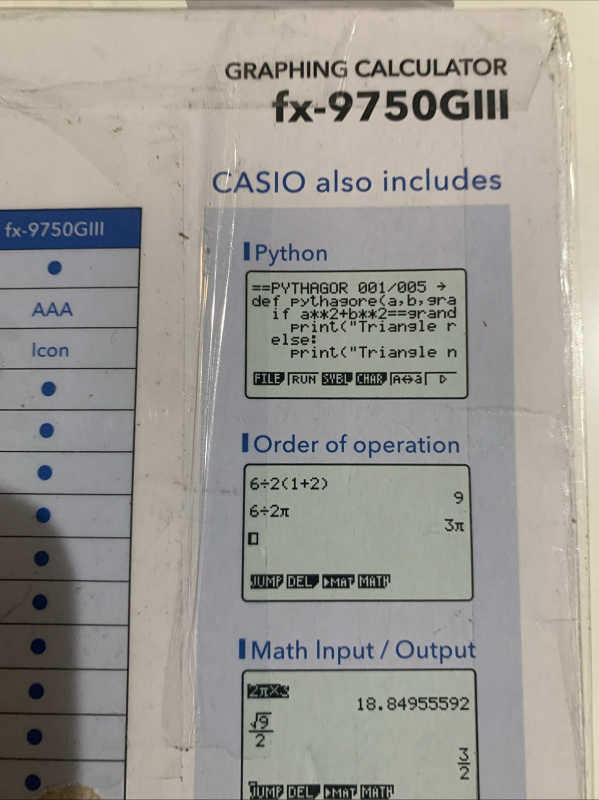 Casio Graphing Calculator Python SAT/ACT ApprovedFX-9750G1114