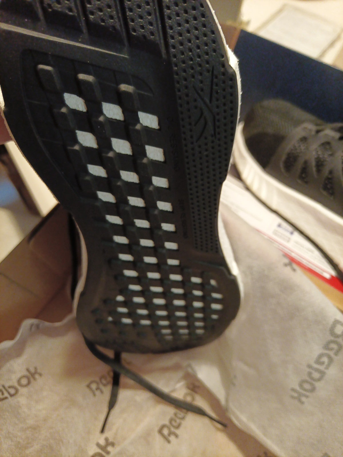 Man's Shoes Reebok Work Fusion Flexweave Cage Composite Toe, Black/White Size 9W13