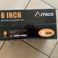 Amico 12 Pack 6 Inch Slim Panel LED Recessed Lights 5CCT 2700K-5000K  4