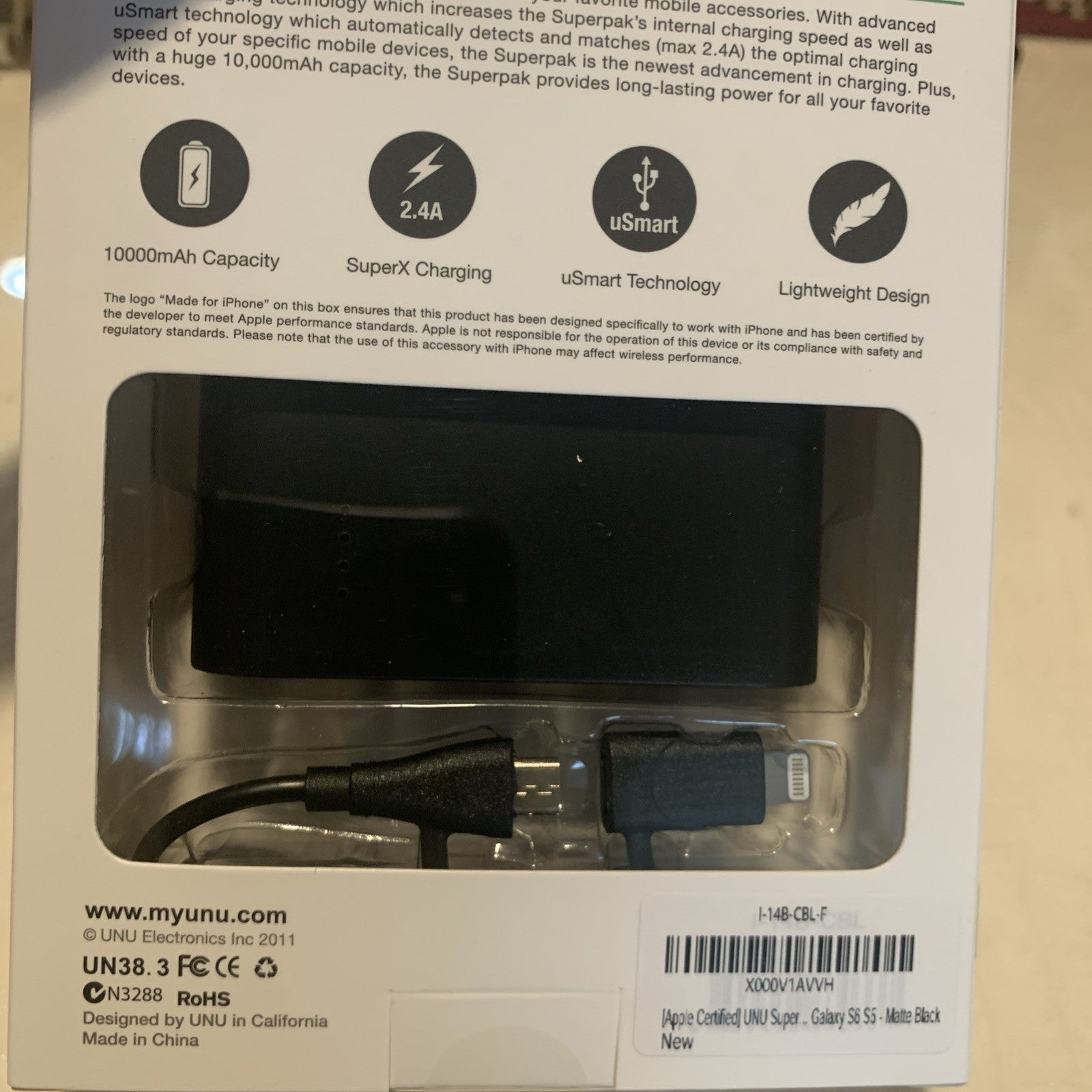 10000mAh Portable Power Bank 2Port Battery Small Size Executive with Charger NEW3