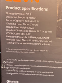 LEVN LE-HS013 Bluetooth Headset with MicrophoneNoise Canceling, Comfort Black4
