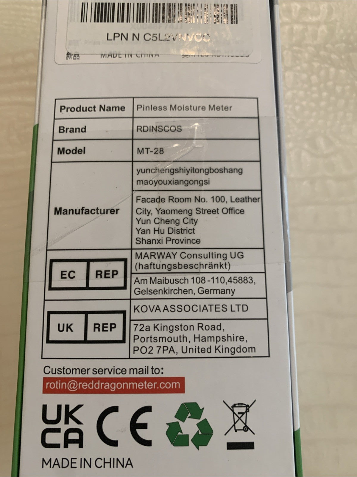 RDINSCOS Digital Wood Moisture Meter Pinless Type3
