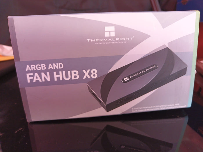 ARGB Fan HUB Controller Support 8 Groups of Fans, 8-Port 4 Pin PC Fan0