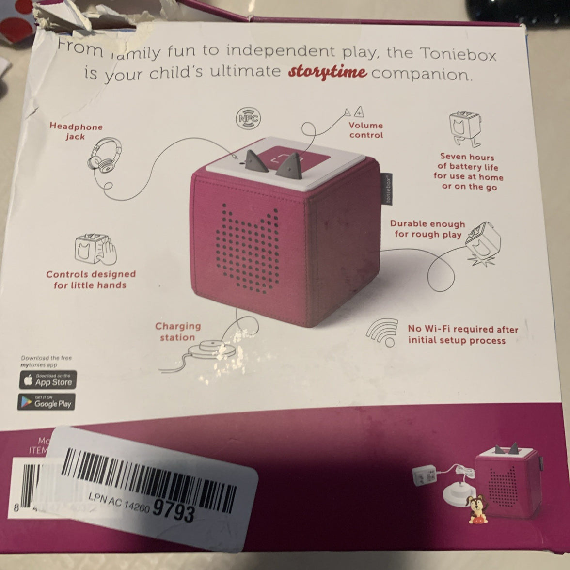 Tonies Toniebox Playtime Puppy Starter Set - Pink New Sealed #100007634