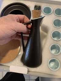 ZENS Sake Set with Warmer, 12 Ounce Embossed Ceramic Sake Bottle 6 Sake Cups ...4