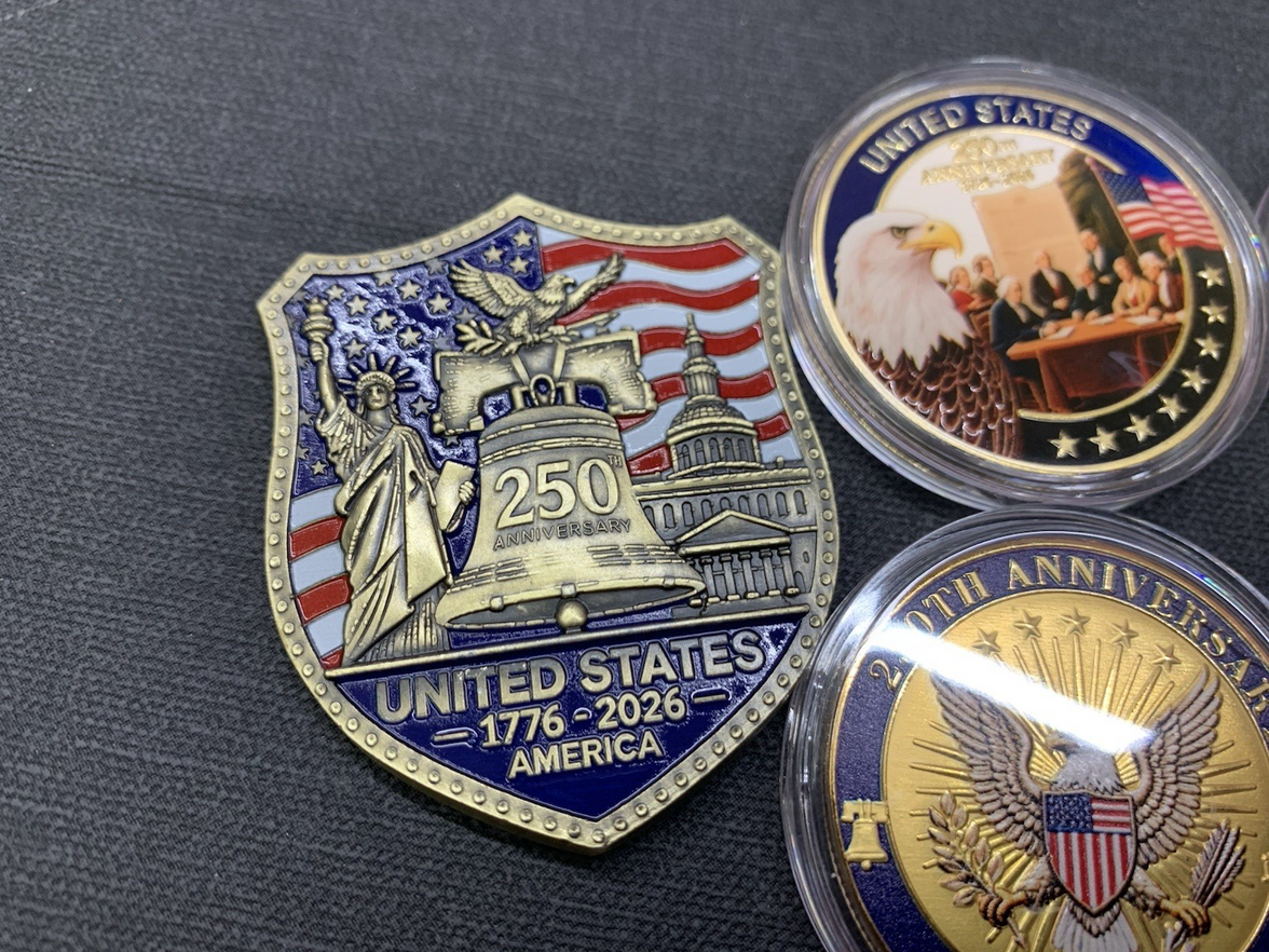 Set Of 7 Different America 250th Anniversary Commemorative Challenge Coin $ave!!0