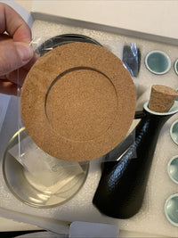 ZENS Sake Set with Warmer, 12 Ounce Embossed Ceramic Sake Bottle 6 Sake Cups ...2