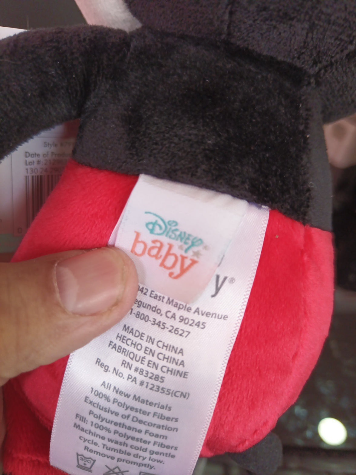 Disney Baby Mickey Mouse Plush Lambs & Ivy 13.5"6